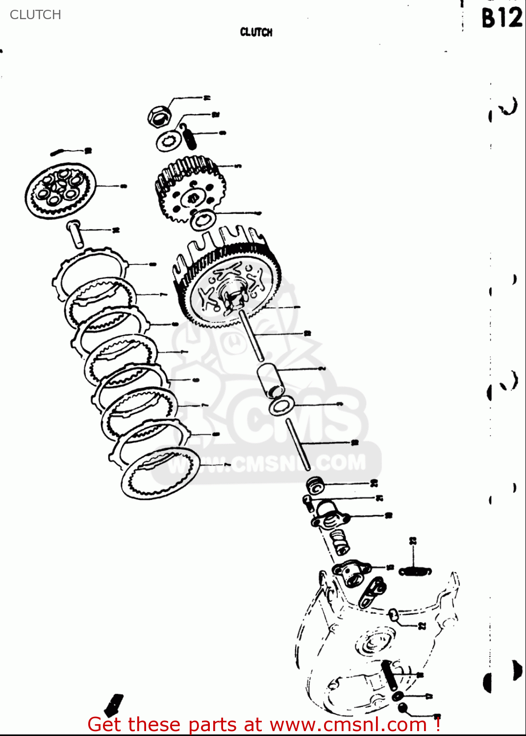 CLUTCH TS50 1971 1972 1973 1974 (R) (J) (K) (L) USA (E03)