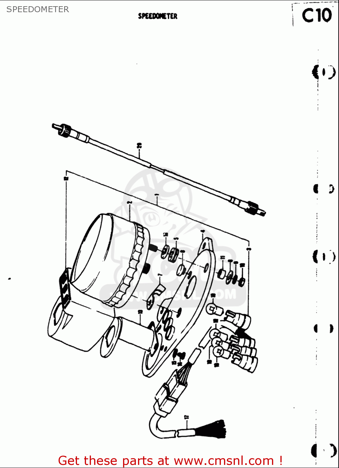 SPEEDOMETER TS50 1971 1972 1973 1974 (R) (J) (K) (L) USA (E03)