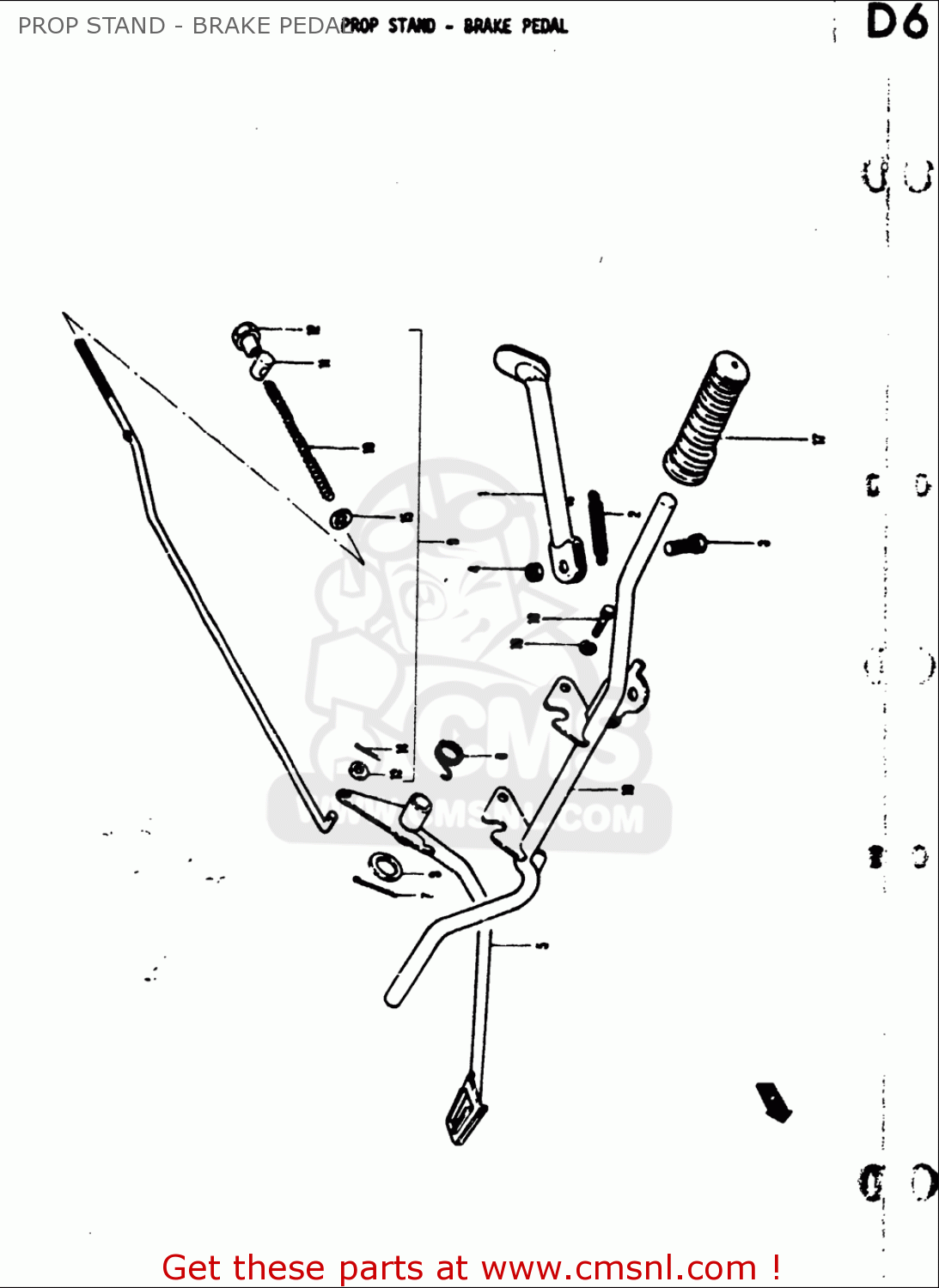 PROP STAND - BRAKE PEDAL TS50 1971 1972 1973 1974 (R) (J) (K) (L) USA (E03)