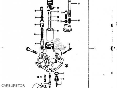 CARBURETOR - TS50 1971 1972 1973 1974 (R) (J) (K) (L) USA (E03)