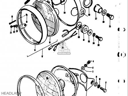 HEADLAMP - TS50 1971 1972 1973 1974 (R) (J) (K) (L) USA (E03)