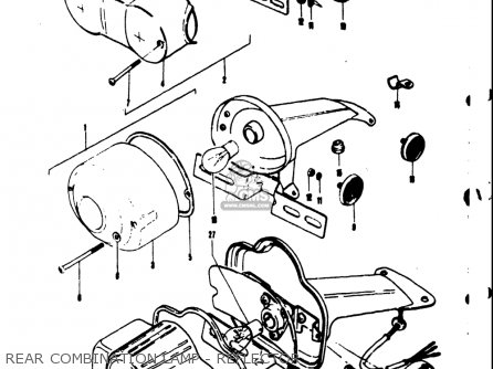 REAR COMBINATION LAMP - REFLECTOR - TS50 1971 1972 1973 1974 (R) (J) (K) (L) USA (E03)