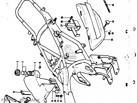 FRAME - OIL TANK - TS50 1971 1972 1973 1974 (R) (J) (K) (L) USA (E03)