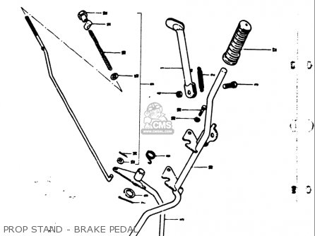 PROP STAND - BRAKE PEDAL - TS50 1971 1972 1973 1974 (R) (J) (K) (L) USA (E03)