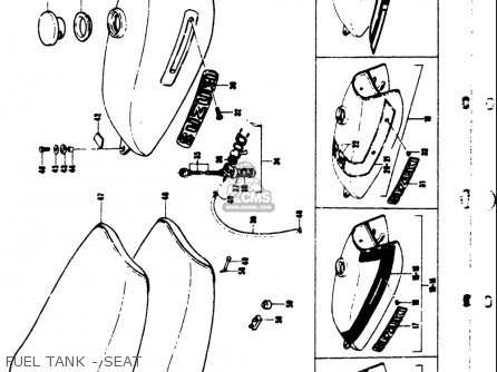FUEL TANK - SEAT - TS50 1971 1972 1973 1974 (R) (J) (K) (L) USA (E03)