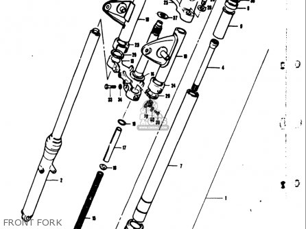 FRONT FORK - TS50 1971 1972 1973 1974 (R) (J) (K) (L) USA (E03)
