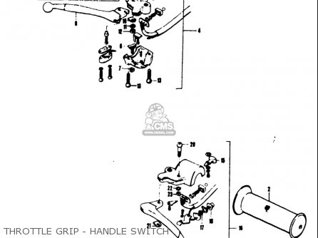 THROTTLE GRIP - HANDLE SWITCH - TS50 1971 1972 1973 1974 (R) (J) (K) (L) USA (E03)