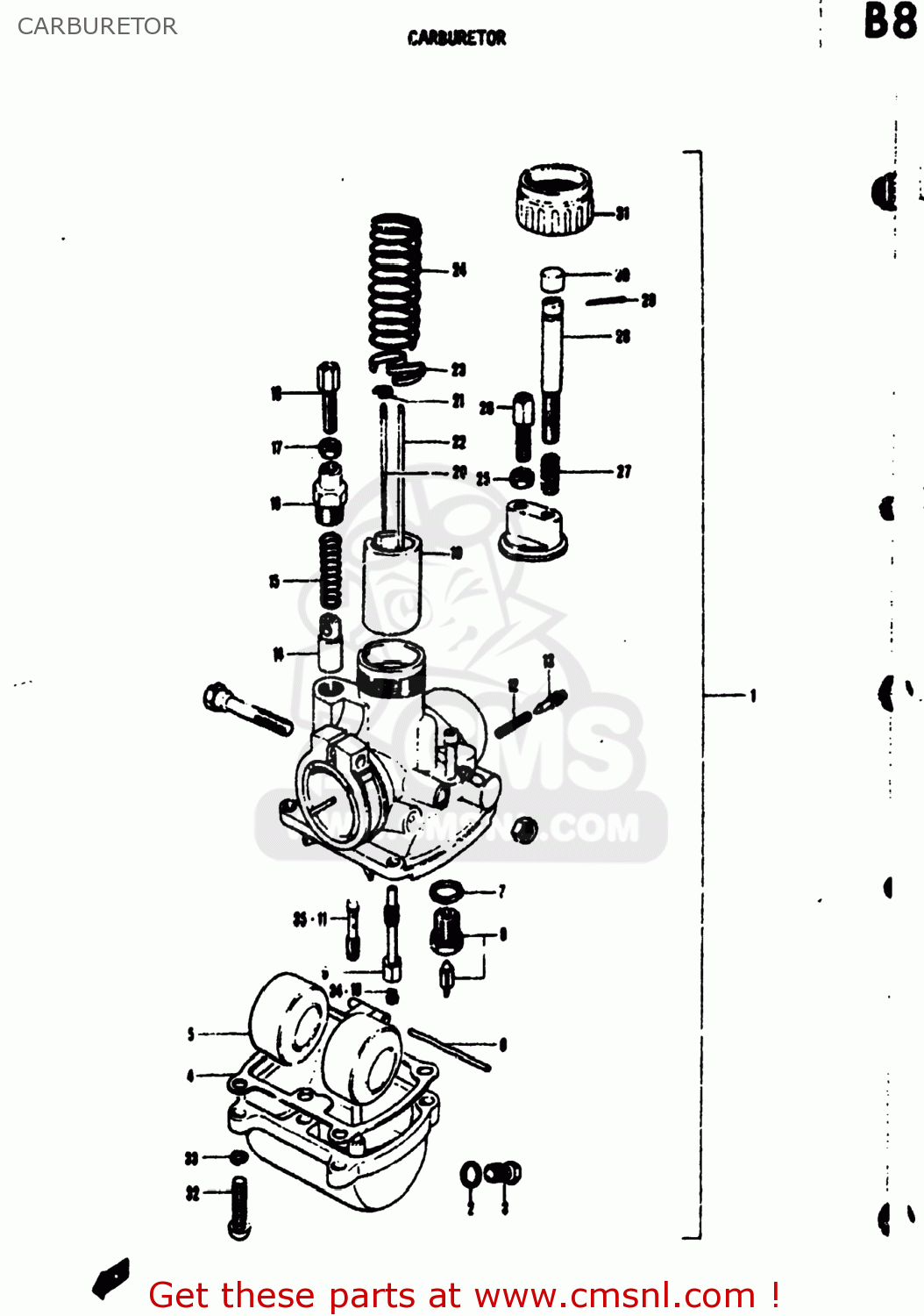 CARBURETOR TS50 1973 (K) USA (E03)