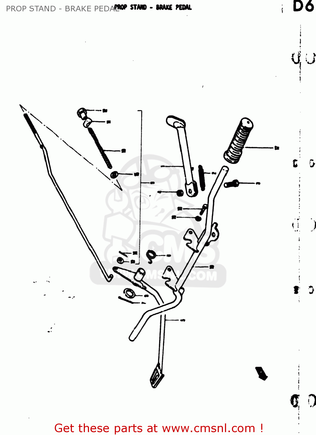 PROP STAND - BRAKE PEDAL TS50 1973 (K) USA (E03)