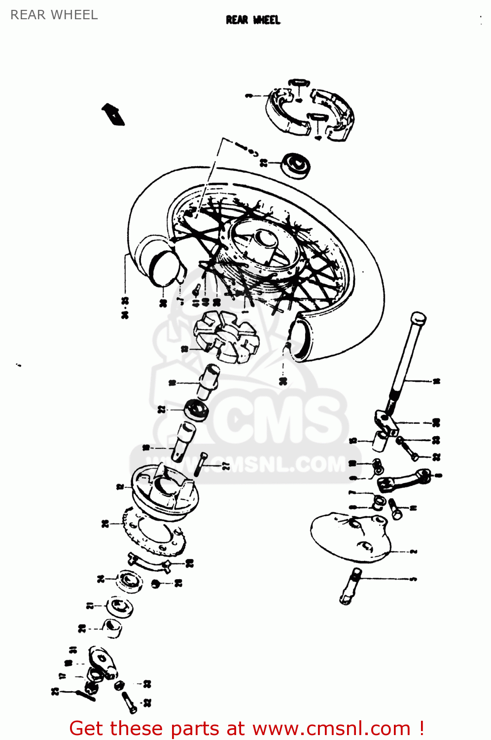 REAR WHEEL TS50 1973 (K) USA (E03)