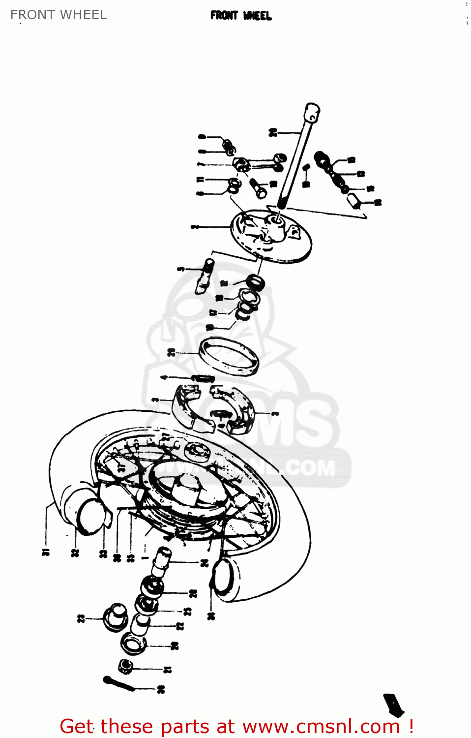 FRONT WHEEL TS50 1974 (L) USA (E03)