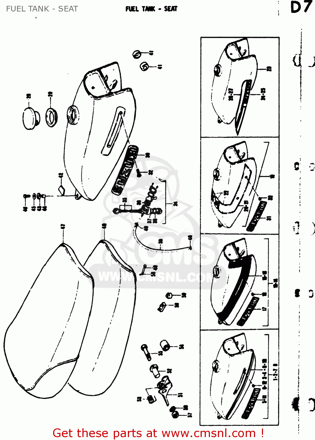 FUEL TANK - SEAT TS50 1974 (L) USA (E03)