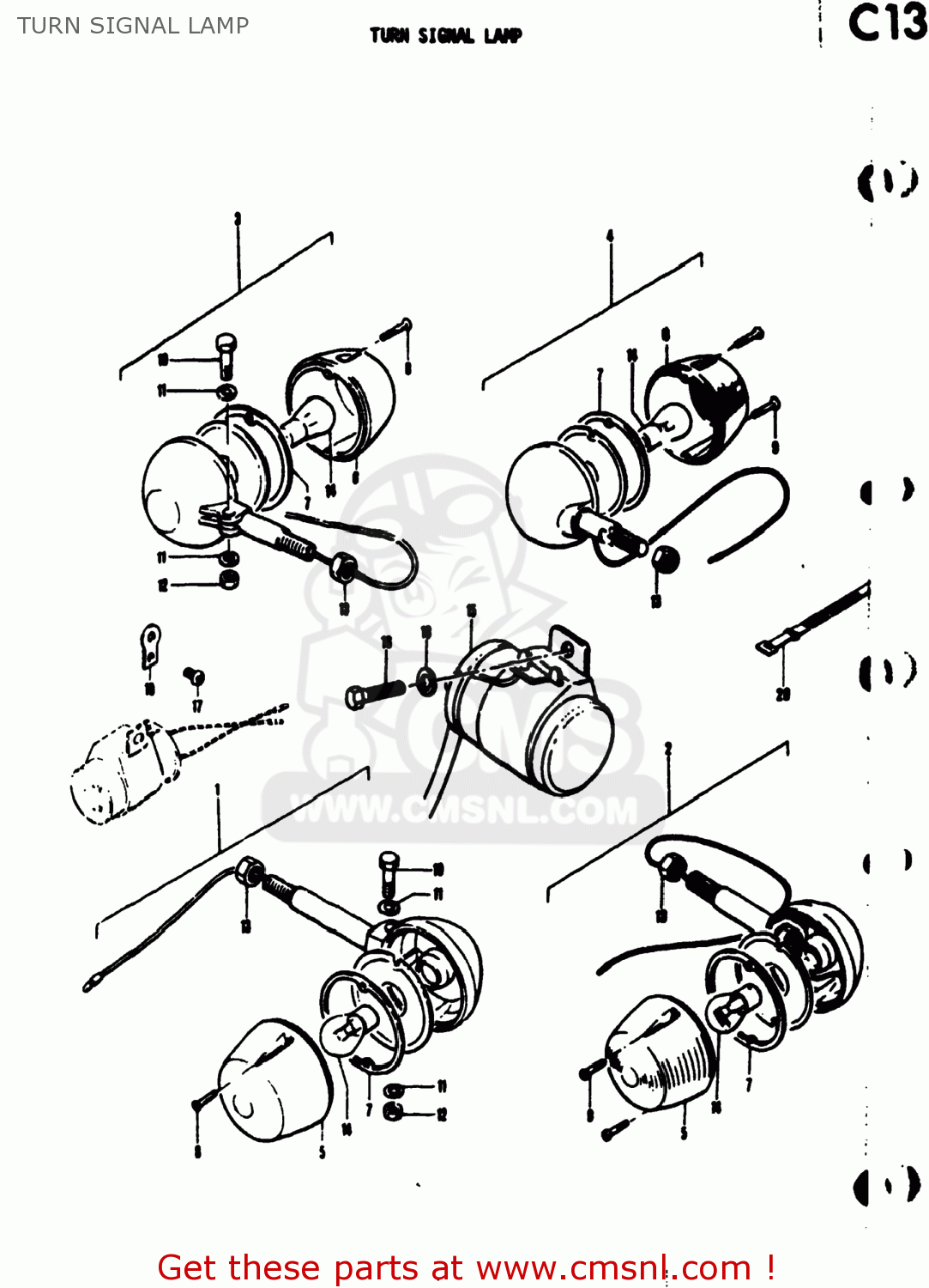 TURN SIGNAL LAMP TS50 1974 (L) USA (E03)