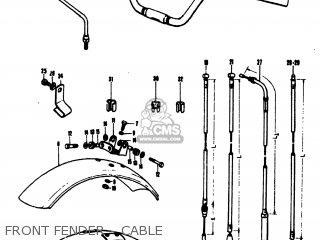 FRONT FENDER - CABLE - TS50 1974 (L) USA (E03)