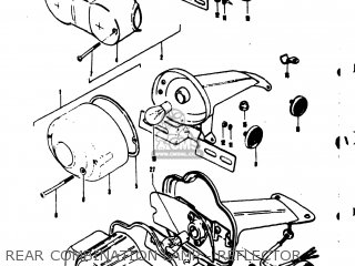 REAR COMBINATION LAMP - REFLECTOR - TS50 1974 (L) USA (E03)