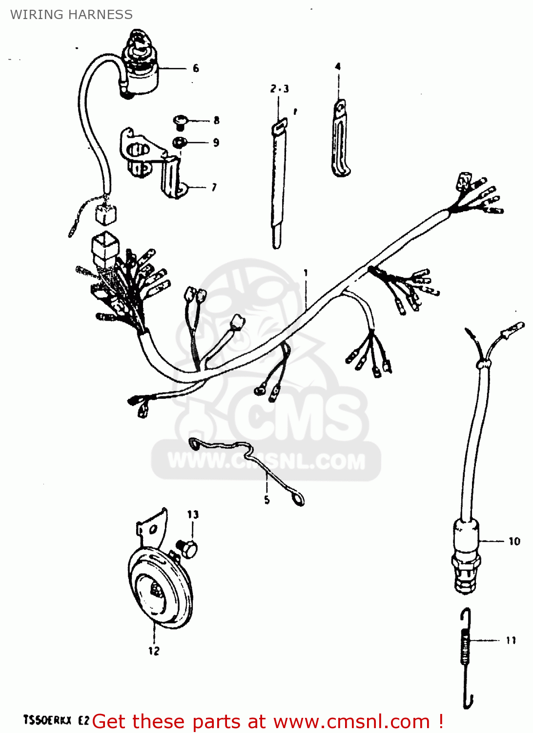 Suzuki TS50ERK 1980 (T) (E02 E16 E21 E22 E41) WIRING HARNESS - buy ...