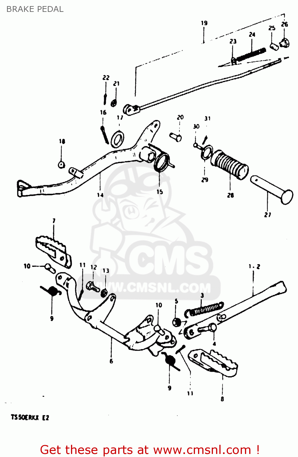 BRAKE PEDAL TS50ERK 1980 (T) (E02 E16 E21 E22 E41)