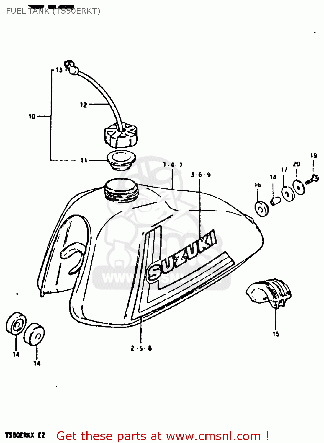 FUEL TANK (TS50ERKT) TS50ERK 1980 (T) (E02 E16 E21 E22 E41)