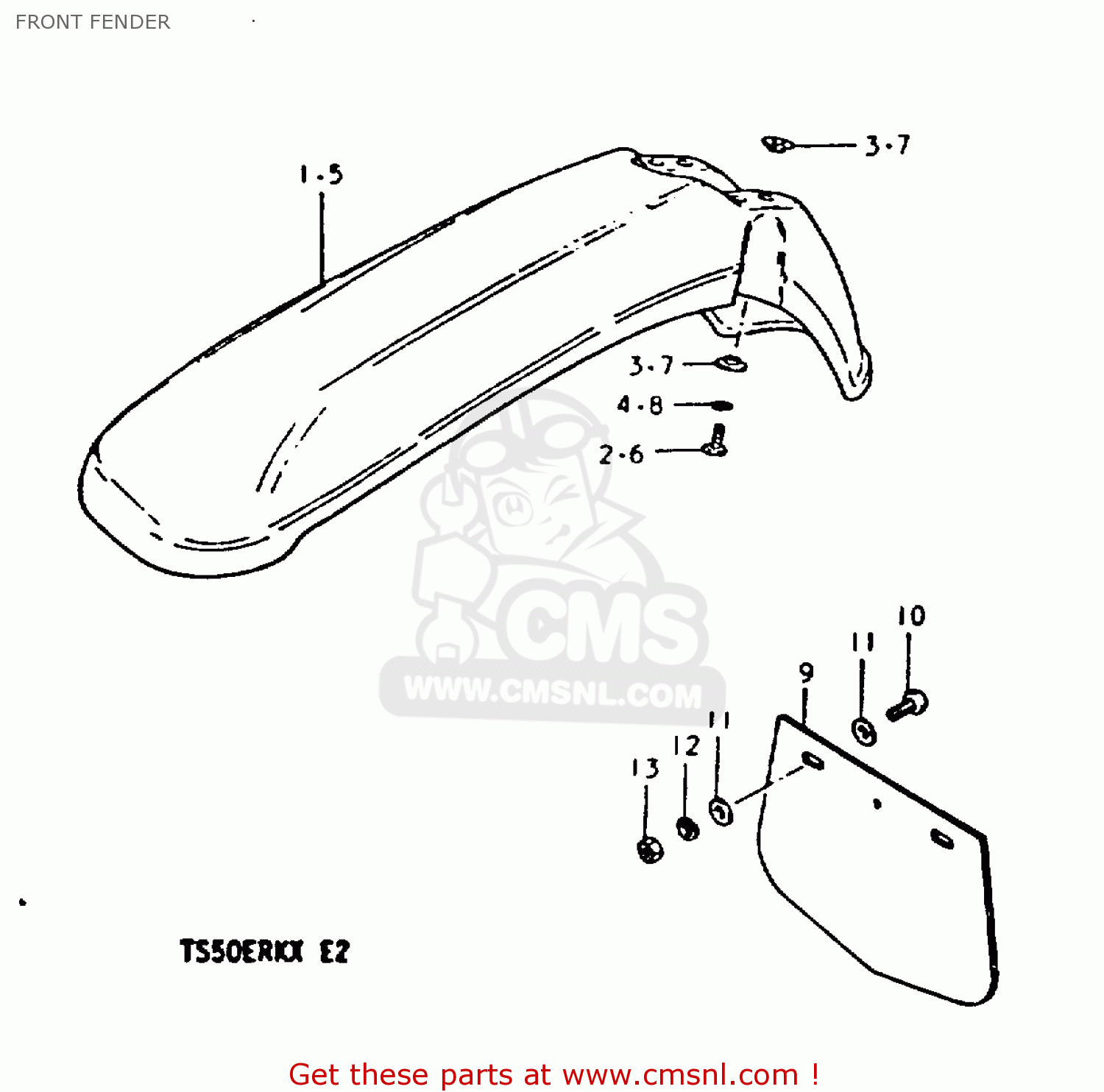 FRONT FENDER TS50ERK 1980 (T) (E02 E16 E21 E22 E41)