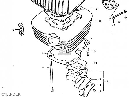 CYLINDER - TS50ERK 1980 (T) (E02 E16 E21 E22 E41)