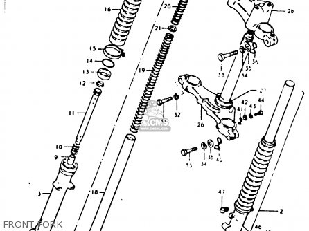 FRONT FORK - TS50ERK 1980 (T) (E02 E16 E21 E22 E41)