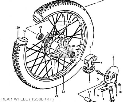 REAR WHEEL (TS50ERKT) - TS50ERK 1980 (T) (E02 E16 E21 E22 E41)