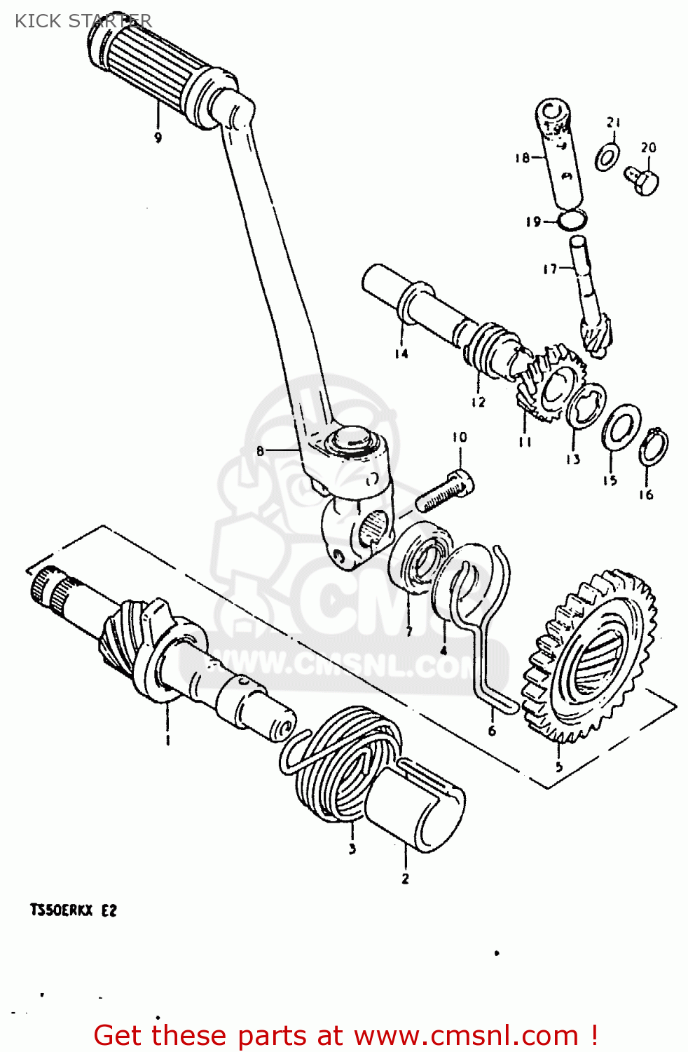 KICK STARTER TS50ERK 1981 (X) (E02 E16 E21 E22 E41)