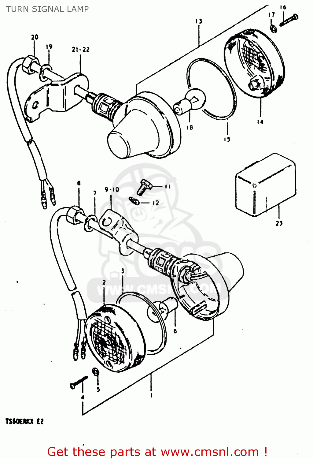 TURN SIGNAL LAMP TS50ERK 1981 (X) (E02 E16 E21 E22 E41)
