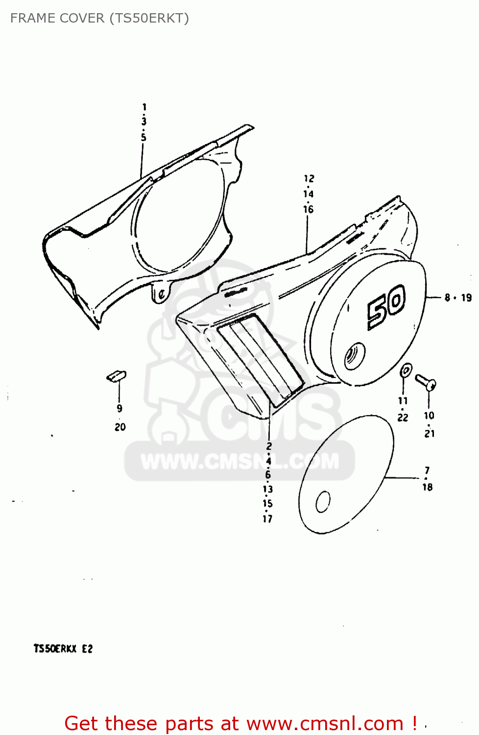 FRAME COVER (TS50ERKT) TS50ERK 1981 (X) (E02 E16 E21 E22 E41)