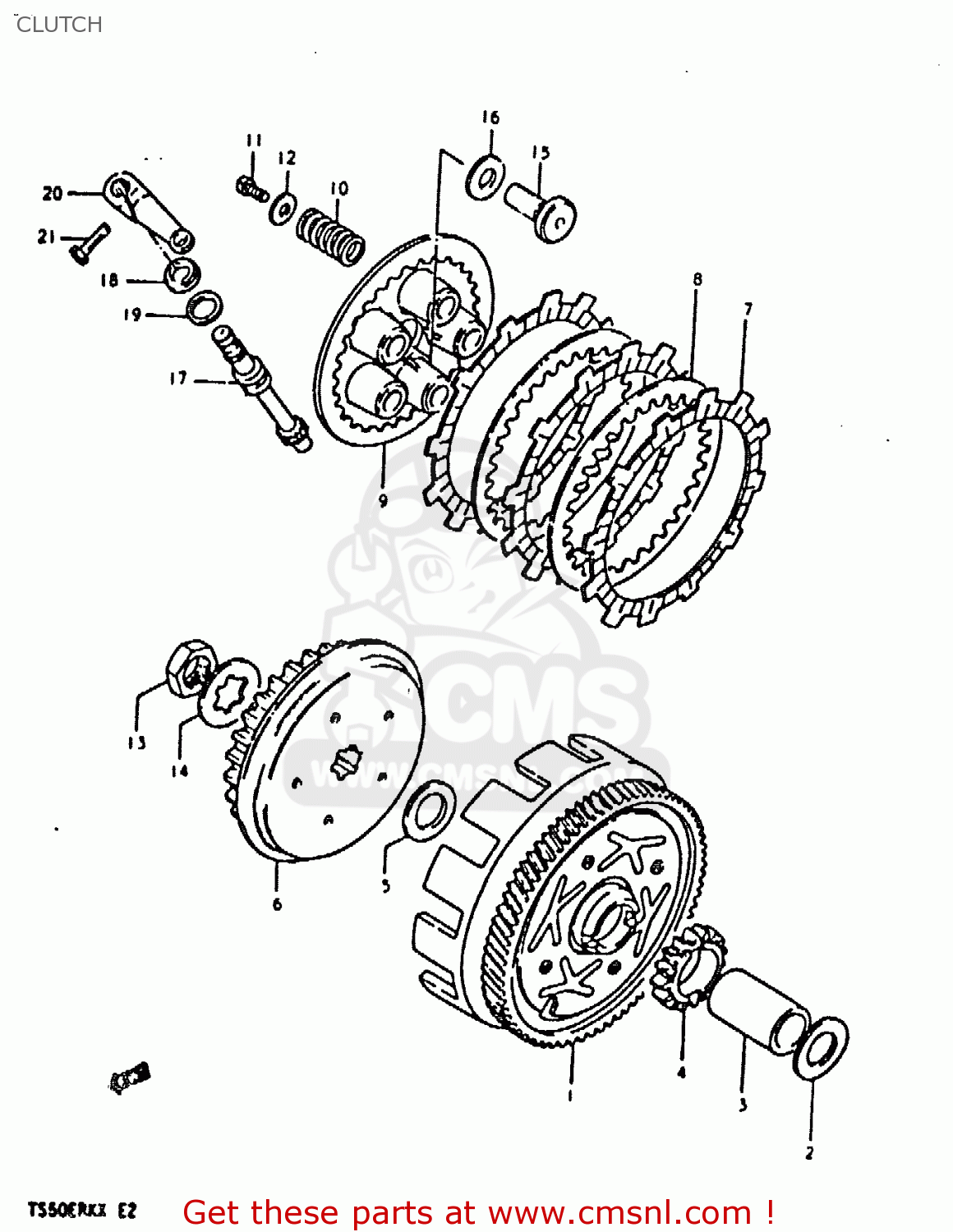 CLUTCH TS50ERK 1981 (X) (E02 E16 E21 E22 E41)