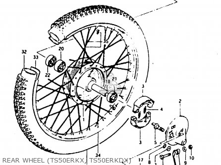 REAR WHEEL (TS50ERKX, TS50ERKDX) - TS50ERK 1981 (X) (E02 E16 E21 E22 E41)