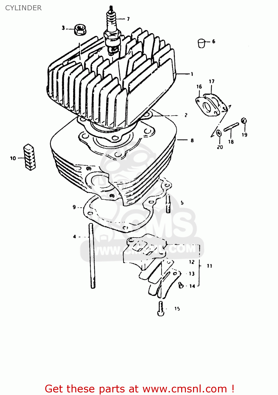 CYLINDER TS50ERK 1982 (Z) (E02 E16 E22)