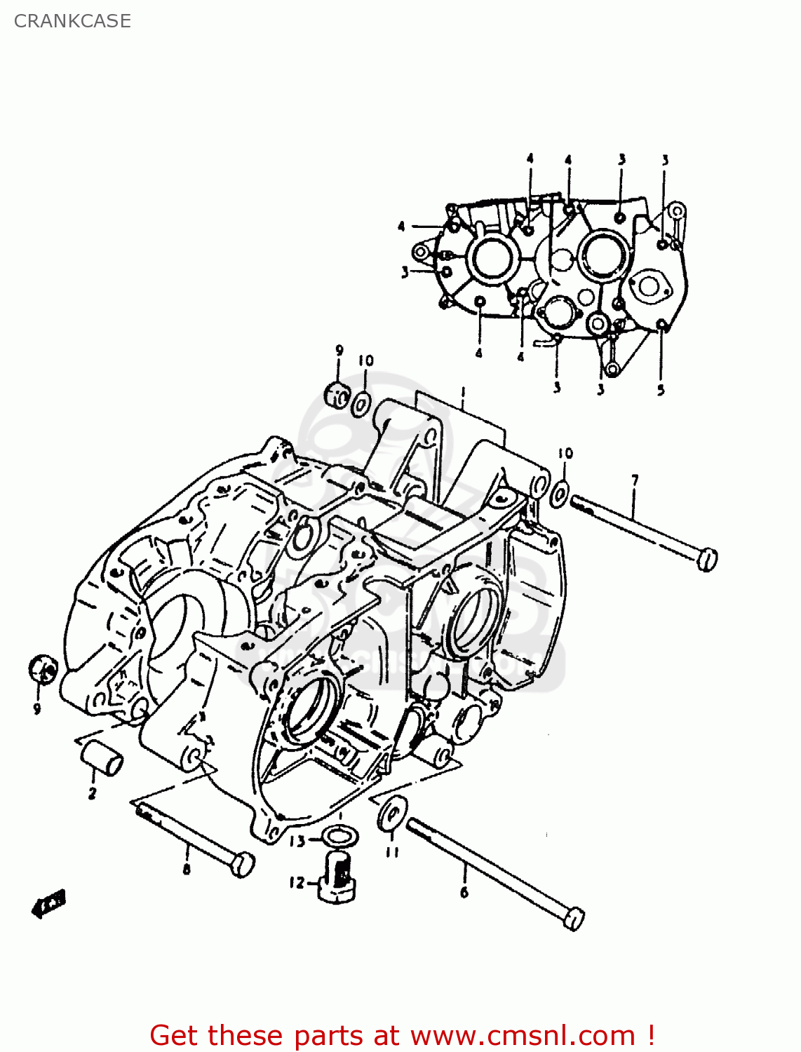 CRANKCASE TS50ERK 1982 (Z) (E02 E16 E22)