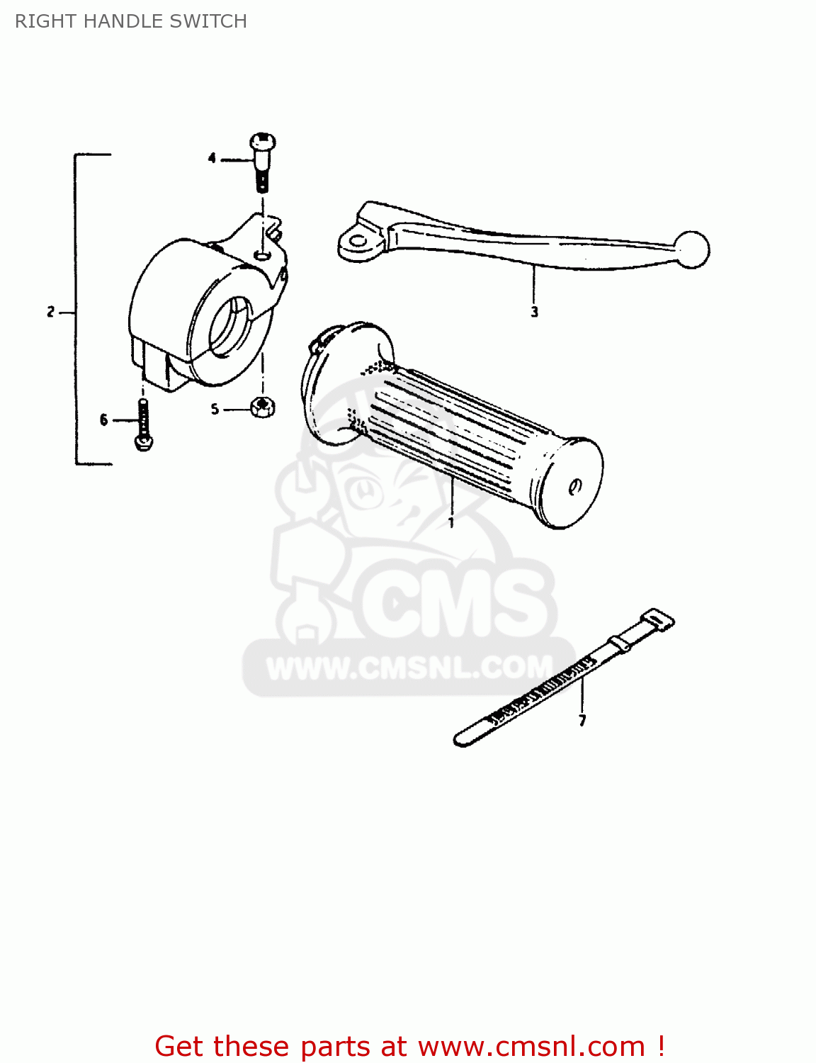 RIGHT HANDLE SWITCH TS50ERK 1982 (Z) (E02 E16 E22)