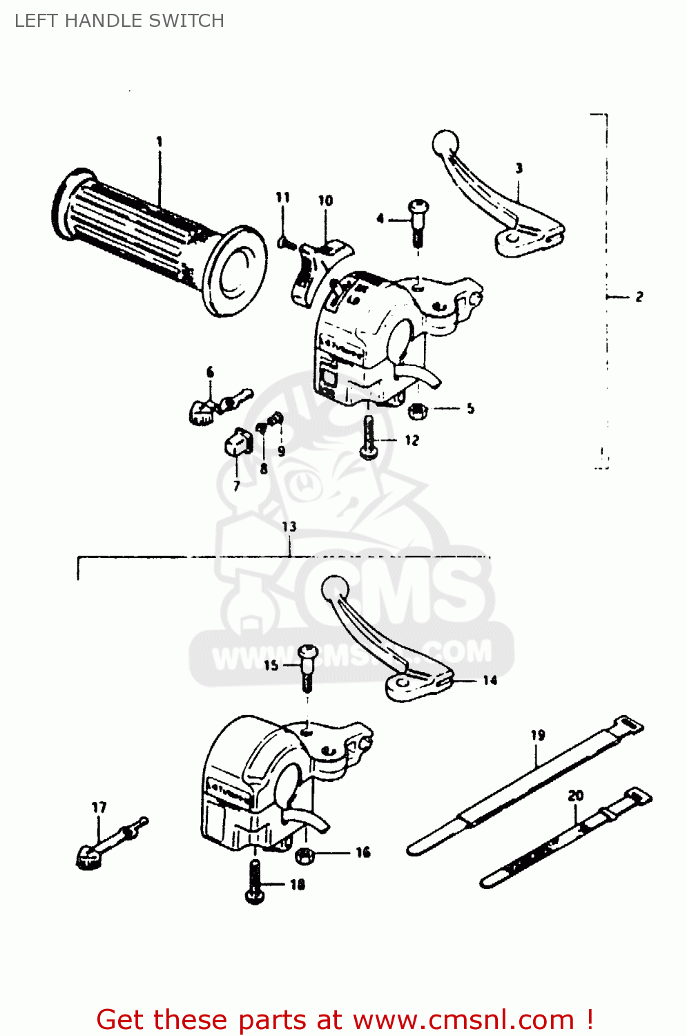LEFT HANDLE SWITCH TS50ERK 1983 D) (E02 E16 E22)