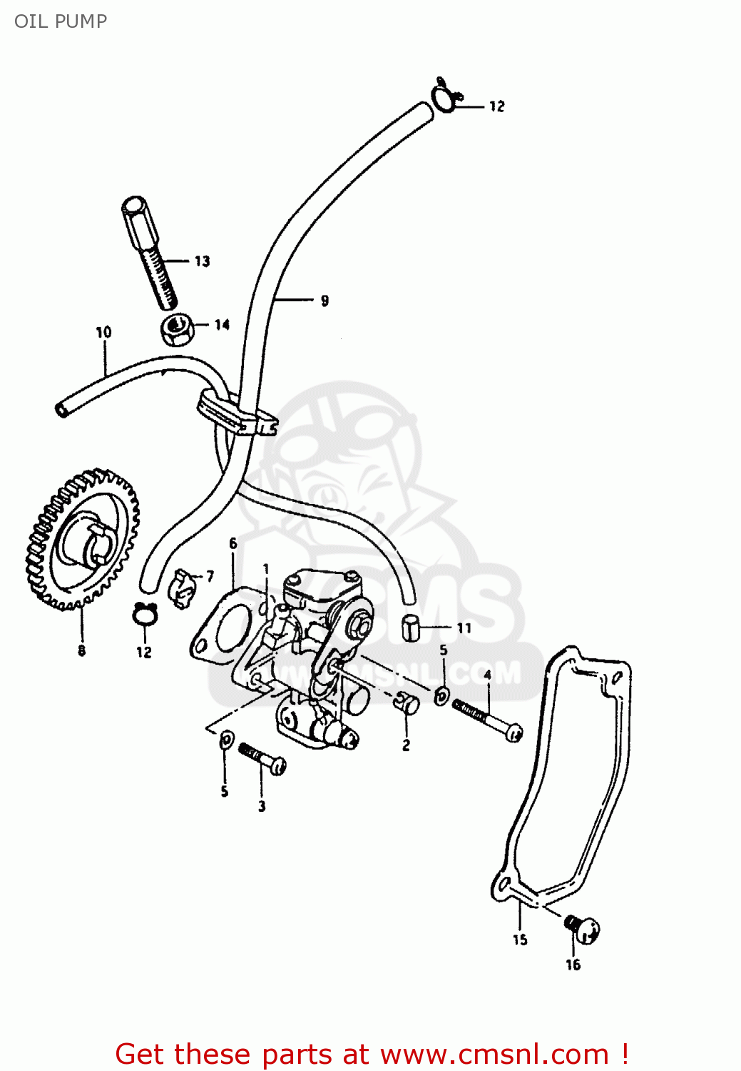 OIL PUMP TS50ERK 1983 D) (E02 E16 E22)
