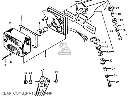 REAR COMBINATION LAMP - TS50ERK 1983 D) (E02 E16 E22)