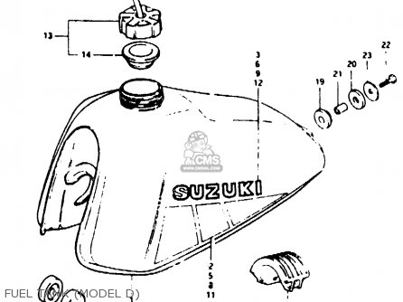 FUEL TANK (MODEL D) - TS50ERK 1983 D) (E02 E16 E22)