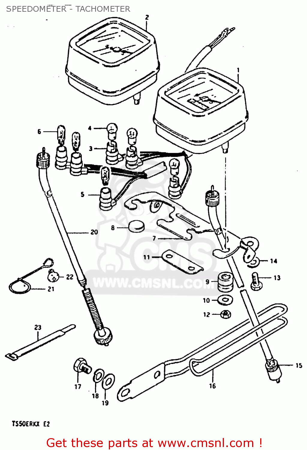 SPEEDOMETER - TACHOMETER TS50ERKD 1981 (X) (E17 E21 E41)