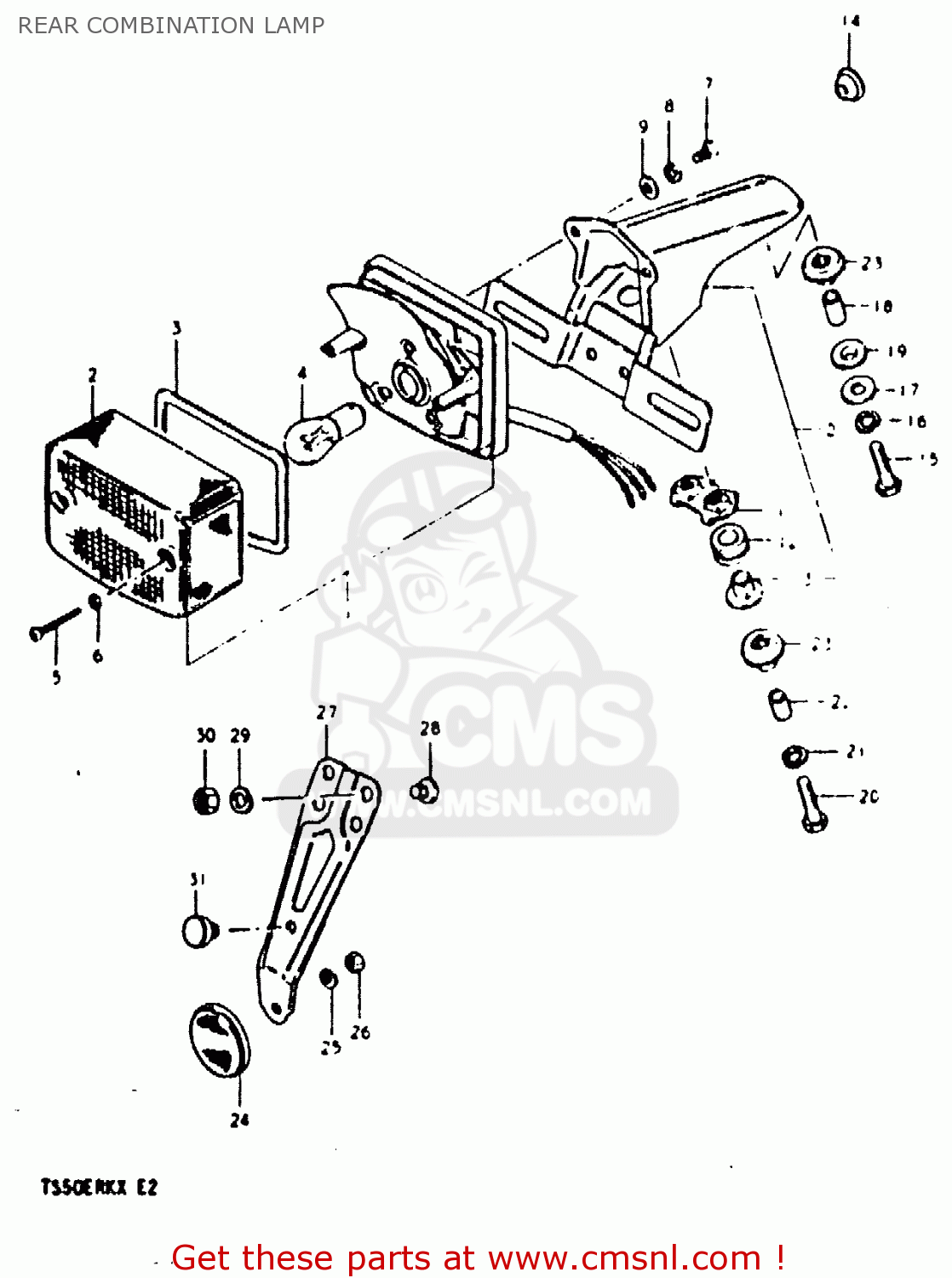 REAR COMBINATION LAMP TS50ERKD 1981 (X) (E17 E21 E41)