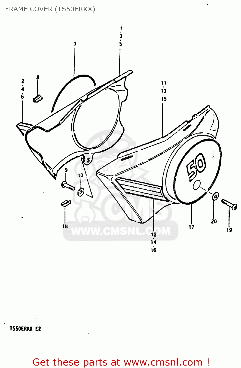 FRAME COVER (TS50ERKX) TS50ERKD 1981 (X) (E17 E21 E41)
