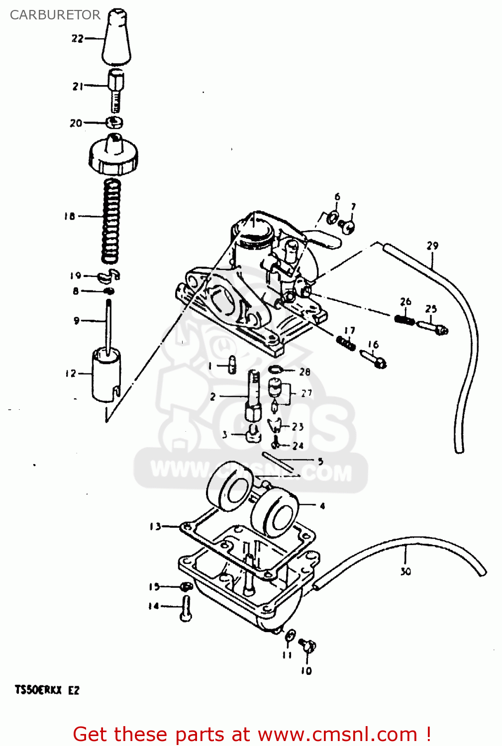 CARBURETOR TS50ERKD 1981 (X) (E17 E21 E41)