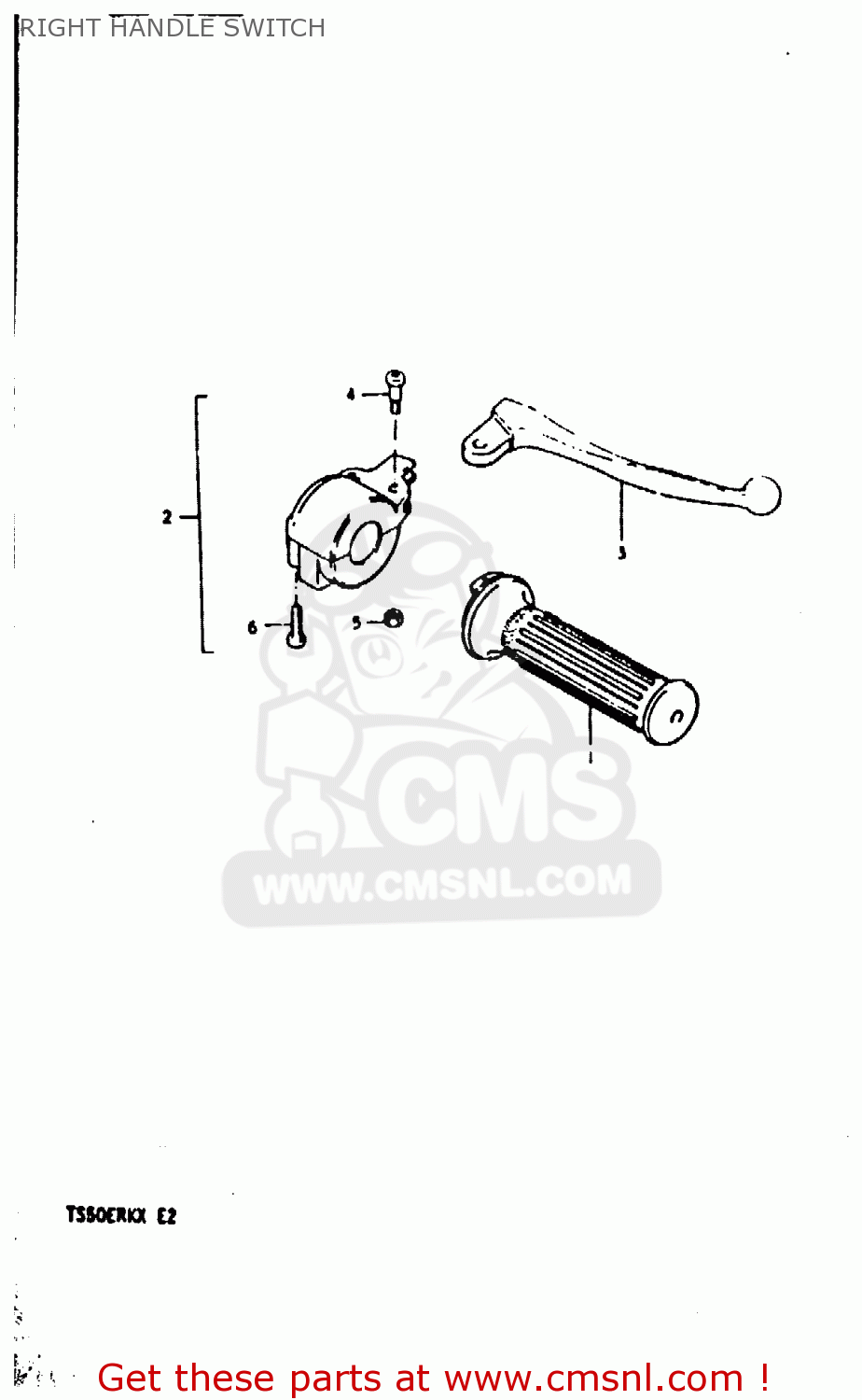 RIGHT HANDLE SWITCH TS50ERKD 1981 (X) (E17 E21 E41)