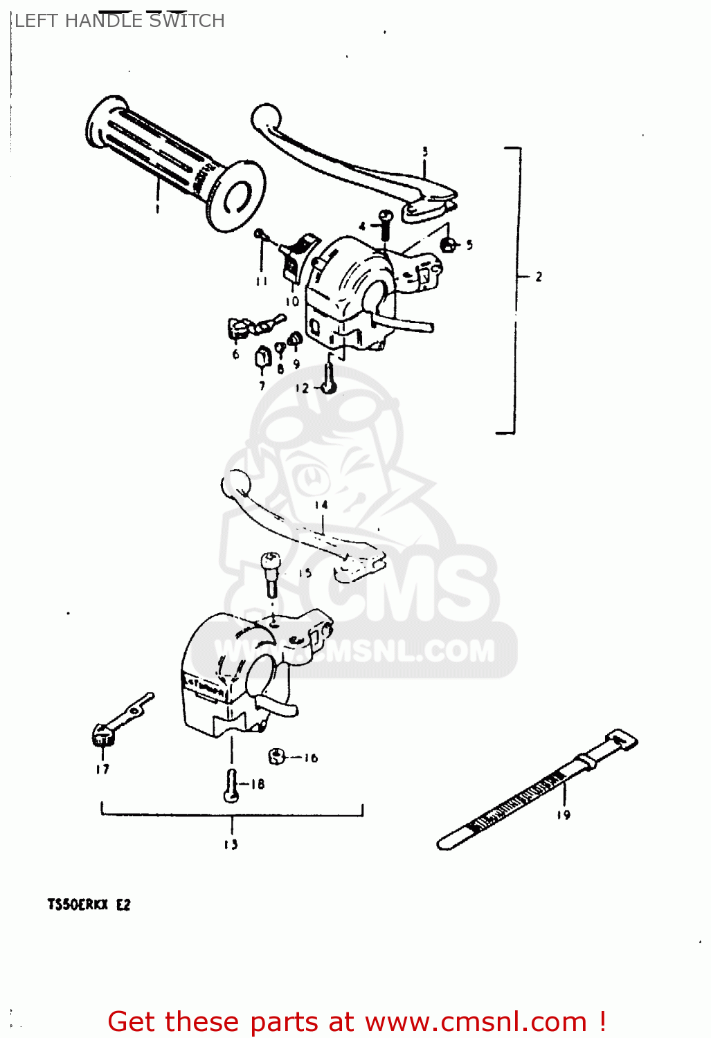 LEFT HANDLE SWITCH TS50ERKD 1981 (X) (E17 E21 E41)
