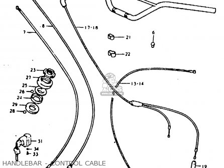 HANDLEBAR - CONTROL CABLE - TS50ERKD 1981 (X) (E17 E21 E41)