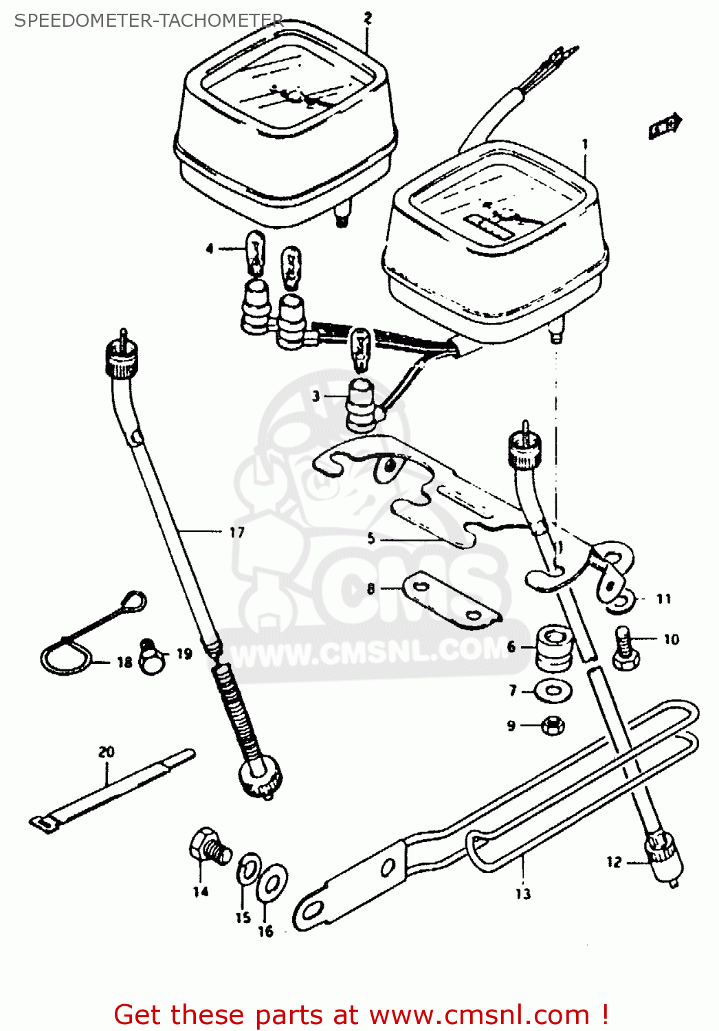 SPEEDOMETER-TACHOMETER TS50ERKD 1982 (Z) (E17 E18 E21 E41)