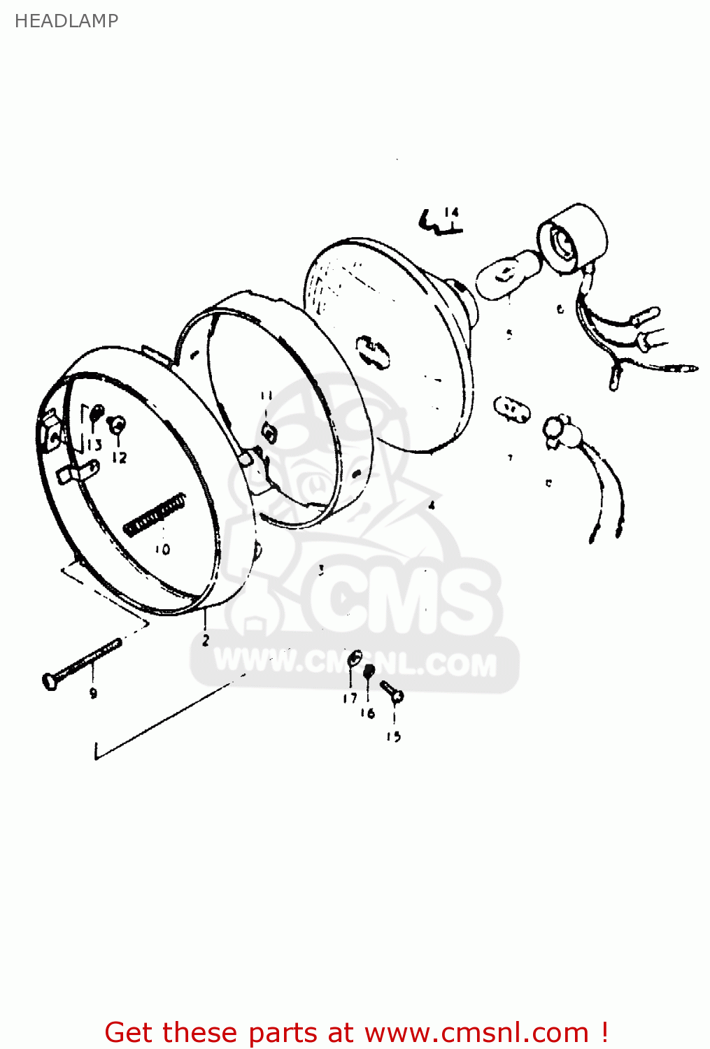 HEADLAMP TS50ERKD 1983 (D) (E17 E18 E21 E41)