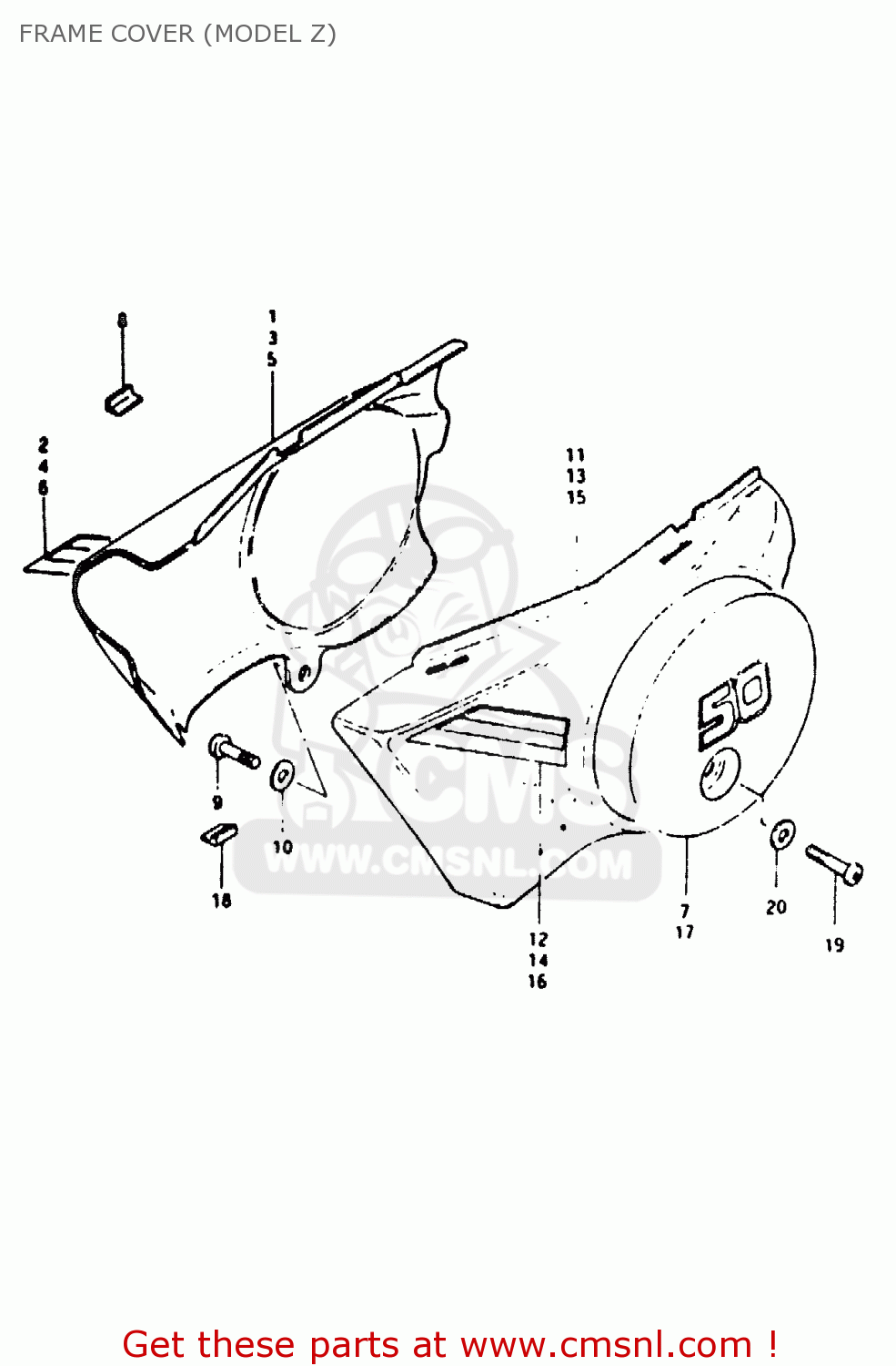 FRAME COVER (MODEL Z) TS50ERKD 1983 (D) (E17 E18 E21 E41)