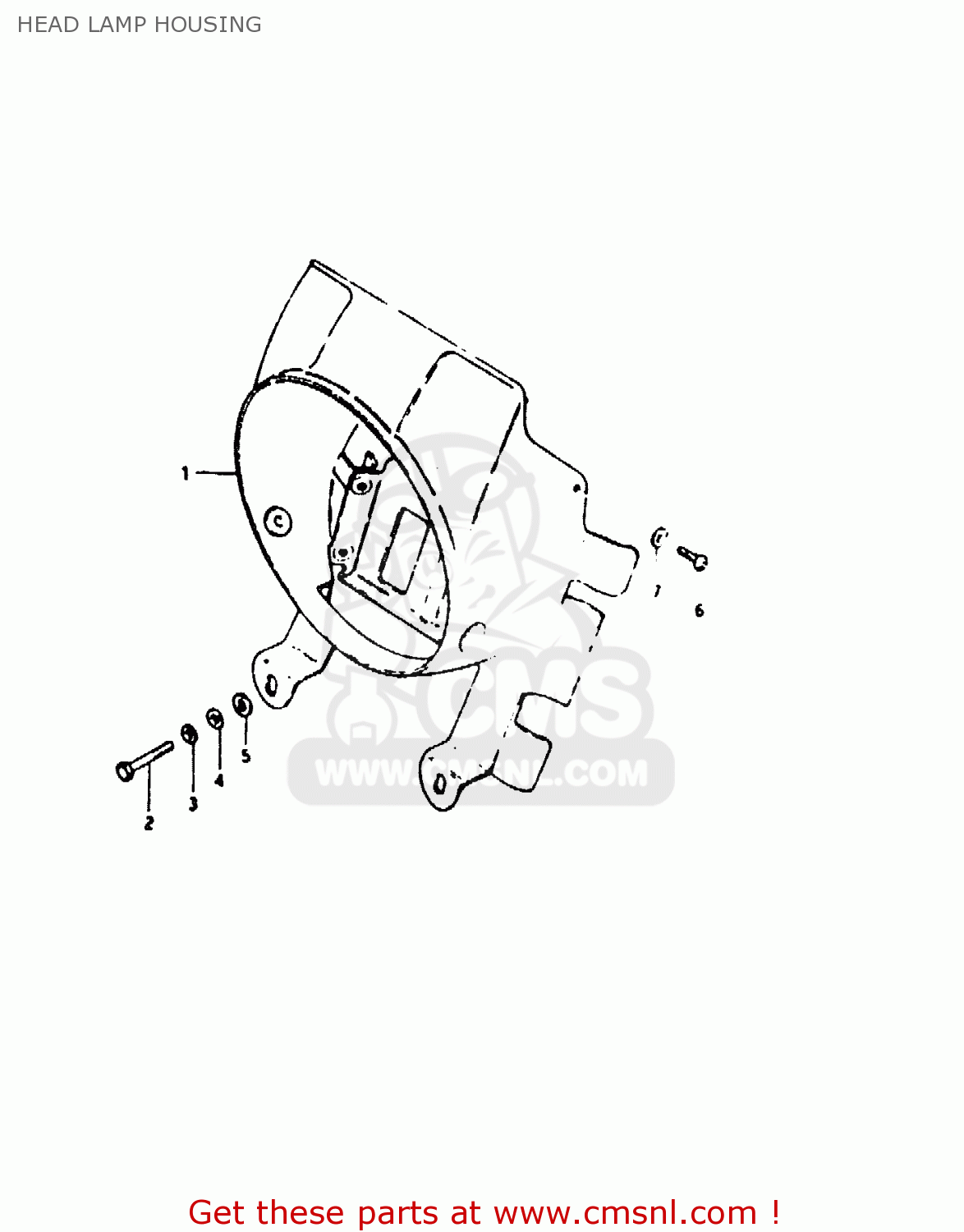 HEAD LAMP HOUSING TS50ERKD 1983 (D) (E17 E18 E21 E41)