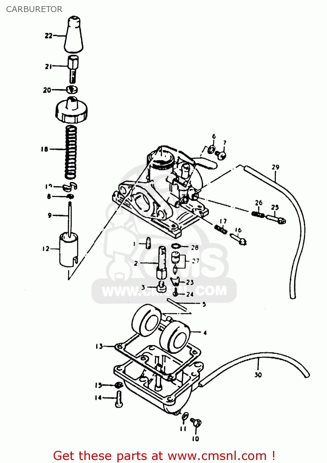 CARBURETOR TS50ERKD 1983 (D) (E17 E18 E21 E41)